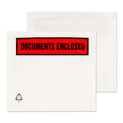 Blake Purely Packaging Document Enclosed Wallet C7 123x111mm Peel and Seal Printed Clear (Pack 1000) - PDE12