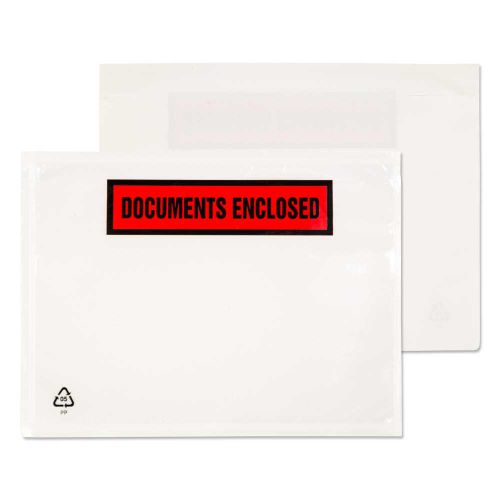 Just4Plastics Clear Packing List Envelopes 4.5 x 5.5 White Back/Clear Front Case:1000 