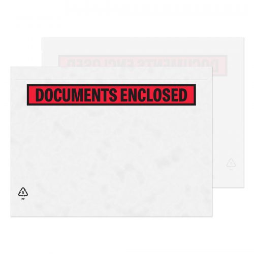 Blake Purely Packaging Document Enclosed Wallet C5 235x175mm Peel and Seal Printed Clear (Pack 1000) - PDE42 Packing List Envelopes 13728BL