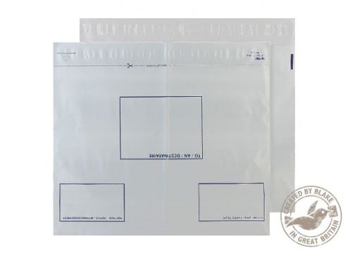 Blake Purely Packaging Polythene Mailing Wallet White Address Panels C2 70µm (Pack 100) Code PE104/W