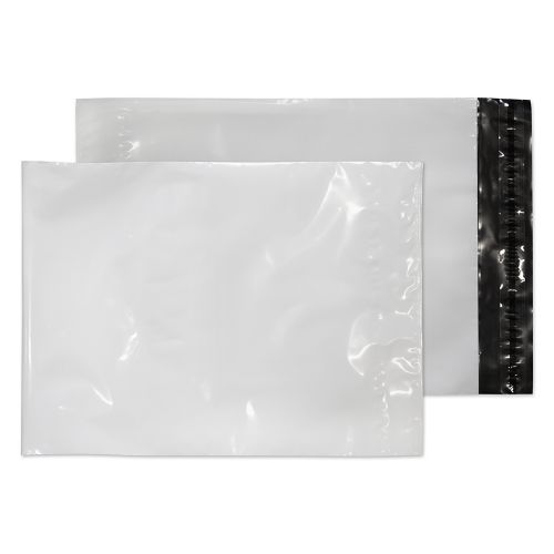 Blake Purely Packaging Polypost Polythene Pocket Envelope Peel and Seal C4+ 320x240mm White (Pack 100) - PE42/W/100