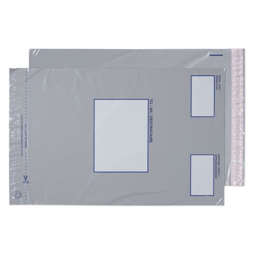 Blake Purely Packaging Grey Peel & Seal Polythene Pocket 445X315mm 50Mu Pack 500 Code Pe65/Gr 3P