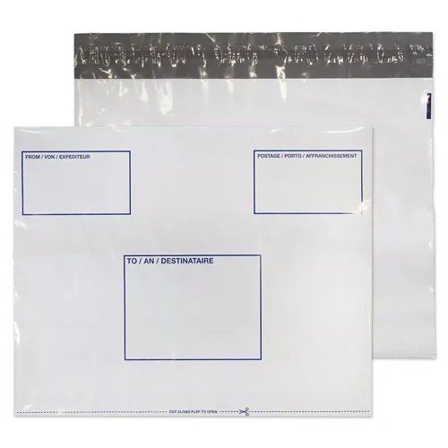 Blake Packaging Envelopes C3+ Polypost Polythene Pocket White Peel and Seal 50mu 330x430mm (Pack 100) - REPE74/W/100