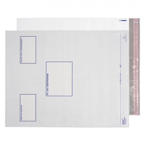 Blake Purely Packaging White Peel & Seal Polythene  Pocket 525X450mm 70Mu Pack 500 Code Pe94/W 3P