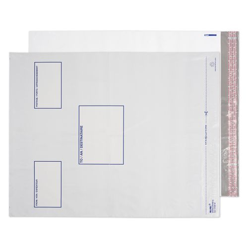 Blake Purely Packaging White Peel & Seal Polythene Pocket 525x450mm 70Mu Pack 500 Code PE94/W/100