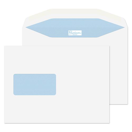 Blake Premium Postfast White Window Gummed Mailer 162X229mm 90Gm2 Pack 50 Code Pf70865 3P Blake Envelopes