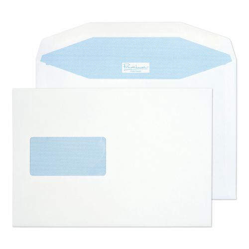Blake Premium Postfast Mailing Wallet Window Gummed White C5+ 162x235mm 90gsm (Pk 500) Code PF748DG