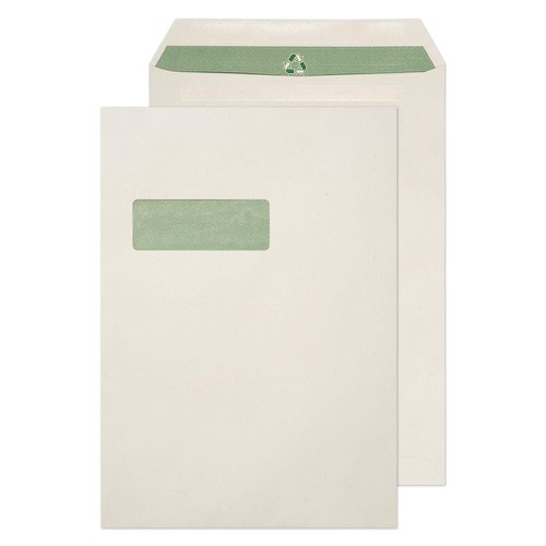 604170 | For those who are looking for the traditional appearance of a recycled envelope. The off-white shade clearly demonstrates your support for the environment whilst the attractive green opaque further emphasises the environmental message.