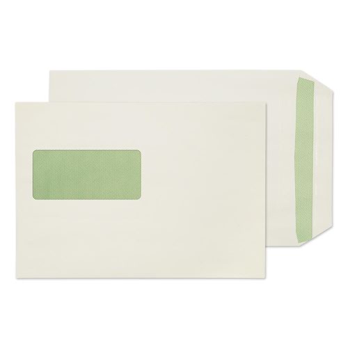 Blake Purely Environmental Off-White Window Self Seal Pocket 229X162mm 90Gm2 Pack 500 Code Re3831 3P Blake Envelopes