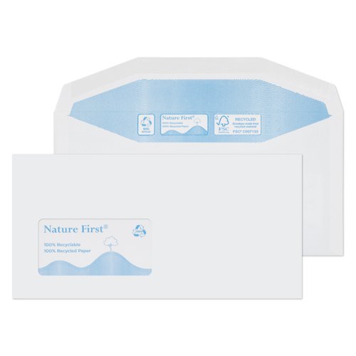 Blake Environmental White Window Gummed Mailer 114x229mm 90gsm Pack 1000 Code RN0015