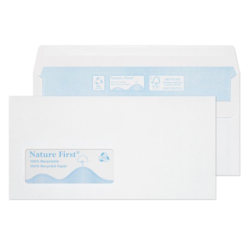 Blake Purely Environmental Wallet Envelope DL Self Seal Window 90gsm White (Pack 1000) - RN17884