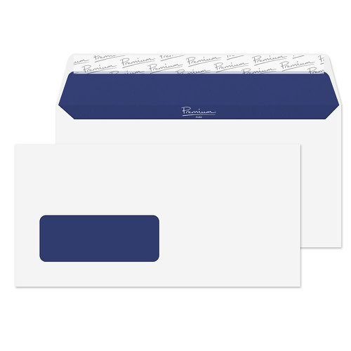 Blake Premium Pure Super White Wove Window Peel & Seal Wallet 110X220mm 120G Pk25 Code Rp81264 3P Blake Envelopes