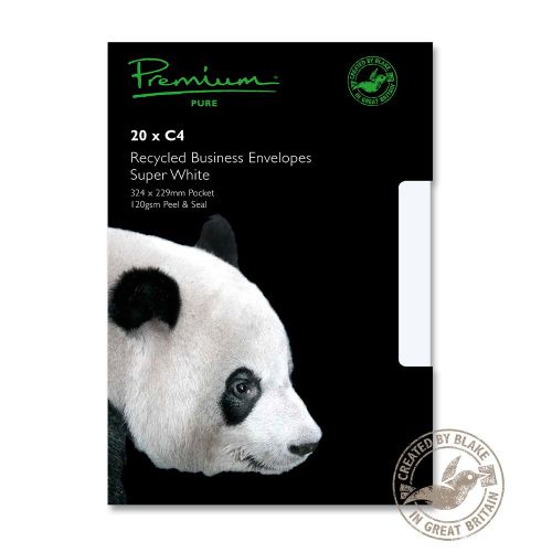 Blake Premium Pure Pocket Envelope C4 Peel and Seal Plain 120gsm Super White Wove (Pack 20) - RP84653