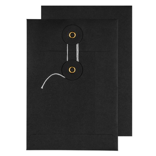 Blake Senses String & Washer Black Internal Mail Pocket 162x114mm 180gsm Pack 200 Code SW822