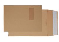 Blake Purely Packaging Pocket Gusset Envelope C4 Peel and Seal Window 25mm Gusset 130gsm Manilla (Pack 125) - 1992MW