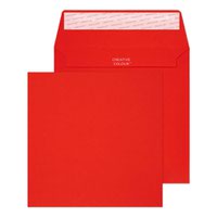 Blake Creative Colour Pillar Box Red Peel & Seal Square Wallet 160X160mm 120Gm2 Pack 500 Code 606 3P