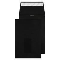 Blake Creative Colour Jet Black Window Peel & Seal Gusset Pocket 229X162X25 140G Pk125 Code 6141W 3P