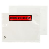 Blake Purely Packaging Document Enclosed Wallet DL 235x132mm Peel and Seal Printed Clear (Pack 1000) - PDE32