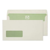 Blake Environmental Envelopes DL Natural White Wallet Window Self Seal 90gsm 110x220mm (Pack 500) - RE4360