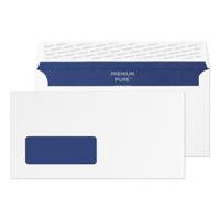 Blake Pure Premium Envelopes DL Super White Wove Wallet Window Peel and Seal 120gsm 110x220mm (Pack 500) - RP81884