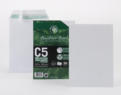Basildon Bond Envelope C5 Shrinkwrap White 120gsm Pack 50 Plain Envelopes EN9939