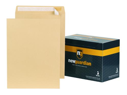 New Guardian Envelope Peel n Seal Pocket 406x305mm 130gsm Manilla Pack 125 Plain Envelopes EN2575