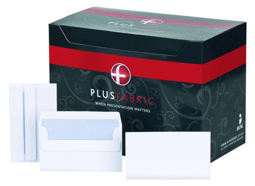 Plus Fabric Envelope 89x152mm 110gsm Self Seal White (Pack of 500) F21870 Plain Envelopes EN9886