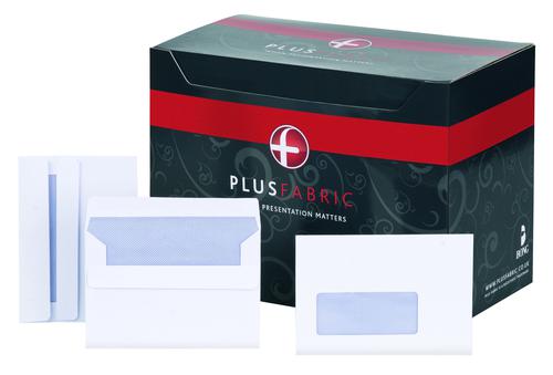 Plus Fabric Envelopes C6 White Window 120gsm elf Seal F22670 [Box 500]