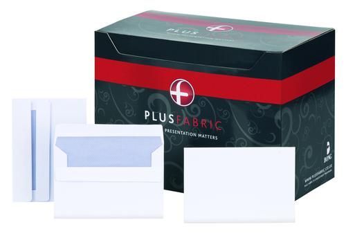 Plus Fabric C6 Envelope 110gsm Self Seal White (Pack of 500) F23470
