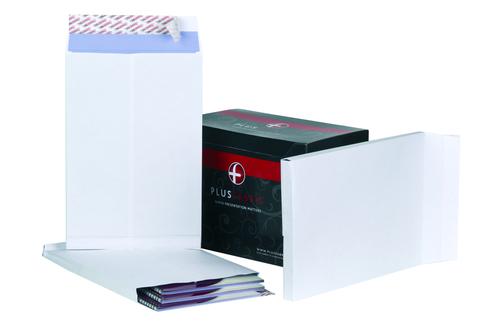 Plus Fabric Gusset Envelope 381x254x25mm Peel and Seal 120gsm White (Pack of 100) H28866 Plain Envelopes EN2500