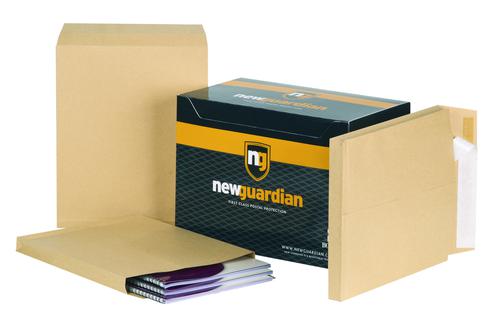 New Guardian Gusset Envelopes Peel & Seal 305x254x25mm Manilla 130gsm (Pack 100) B27166