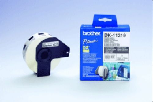 Brother DK Labels DK-11219 (12mm Diameter) Round Continuous Paper Labels (Black On White) 1 Roll