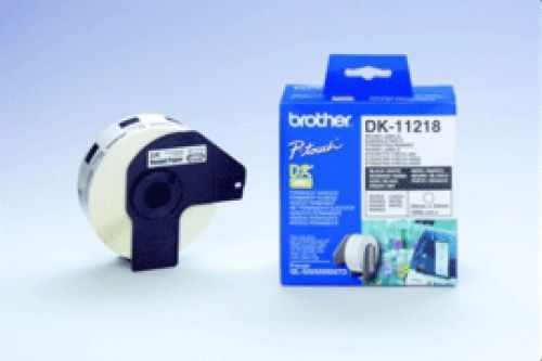 Brother DK Labels DK-11218 (24mm Diameter) Round Continuous Paper Labels (Black On White) 1 Rolll