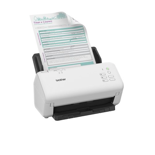 8BRADS4300NZU1 | 2 SIDED SCANNING: Scans single and double sided documents in a single pass, in both colour and black/white at up to 40ppm/80ipm scan speedsSIMPLE AND INTUITIVE: With an in-built ultrasonic multi-feed sensor to eliminate misfeeds, the ADS-4300N also has a large 80 sheet ADF capacityRELIABLE, VOLUME SCANNING: Built for demanding, high-volume workplaces, Brother’s desktop scanners allow busy departments to batch scan and archive a larger number and variety of documents quickly and easily up to 6,000 sheets a day.MIXED MEDIA: Automatically scan different types of documents one after another. A range of documents from business cards to folded A3, with a variety of paper thickness from 40 - 200 gsm can be fed at the same time.INDUSTRY RECOGNISED SOFTWARE: Increase post-scanning productivity with industry recognised software including Kofax and Newsoft, available as standard with device.