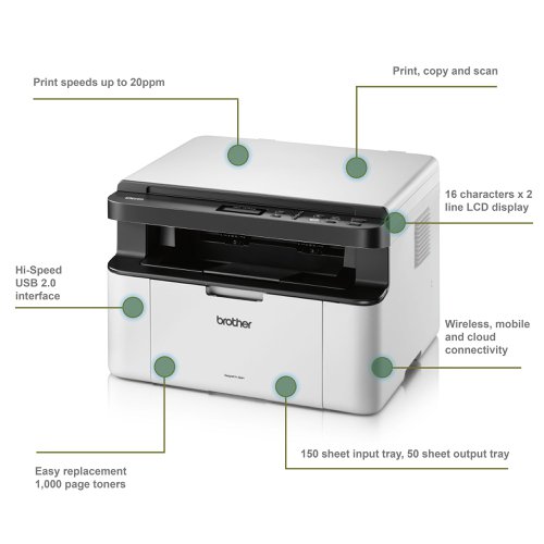 25794J - Brother DCP-1610W A4 Mono Laser Multifunction