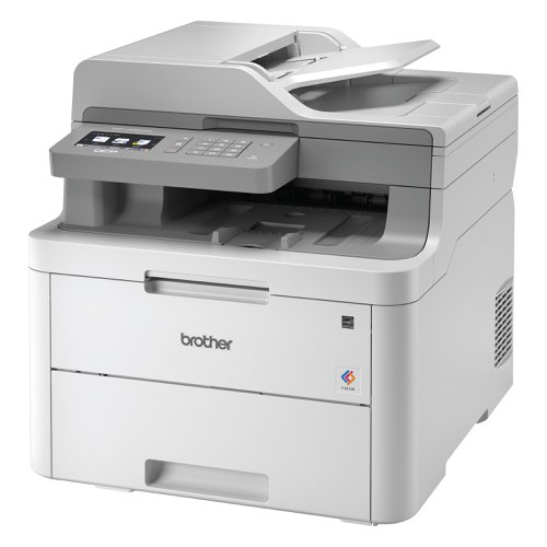 Print, scan and copy with this Brother DCP-L3510CDW colour laser printer. With USB, wired and wireless connectivity, the printer also features a fast print speed of up to 18 pages per minute.