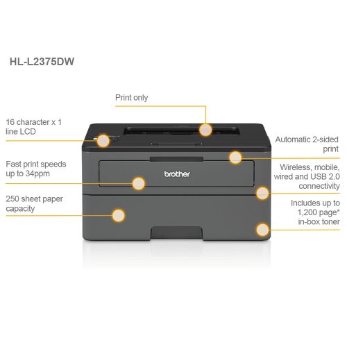 HLL-2375DW Wireless Mono Laser Printer