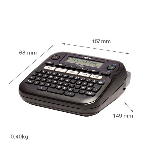 Brother P-Touch Labelmaker Desktop and Case 8 fonts TZE max. 12mm Ref PTD210VP