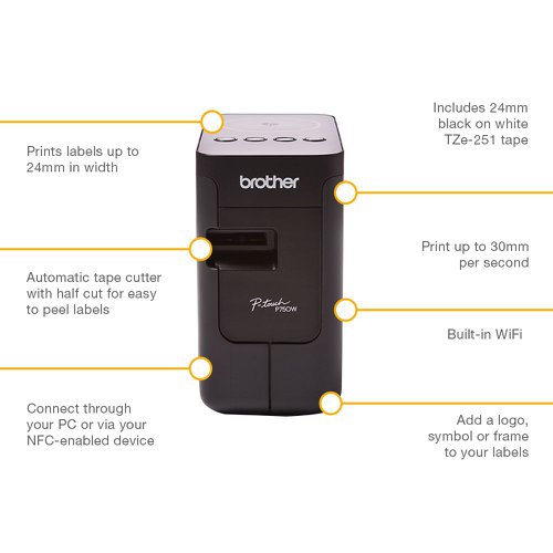 Brother P-Touch PT-P750W Office Label Printer PTP750WZU1 - BA73522