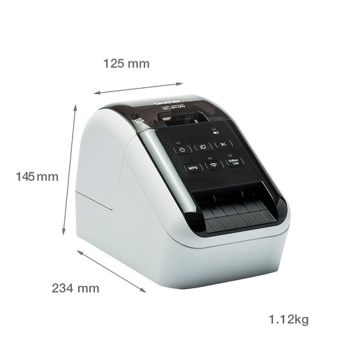 BROQL810WZU1 | This high-speed label printer connects to your PC, Mac, smartphone or tablet using USB or Wi-Fi. The built-in P-touch Editor Lite software is so easy to use - simply connect the printer to your computer, click the icon to launch the software and design and print your labels.