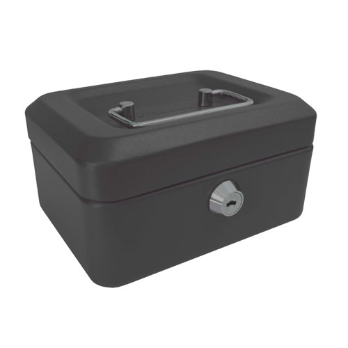 ValueX Metal Cash Box 150mm (6 inch) Key Lock Black - CBBK6