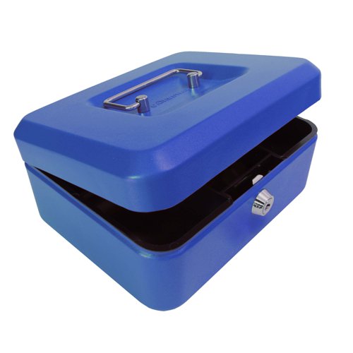 ValueX Metal Cash Box 200mm (8 Inch) Key Lock Blue - CBBL8