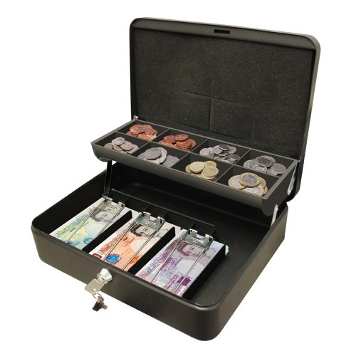 Cathedral Ultimate Cash Box 300mm (12 Inch) Key Lock Black - CBDLBK