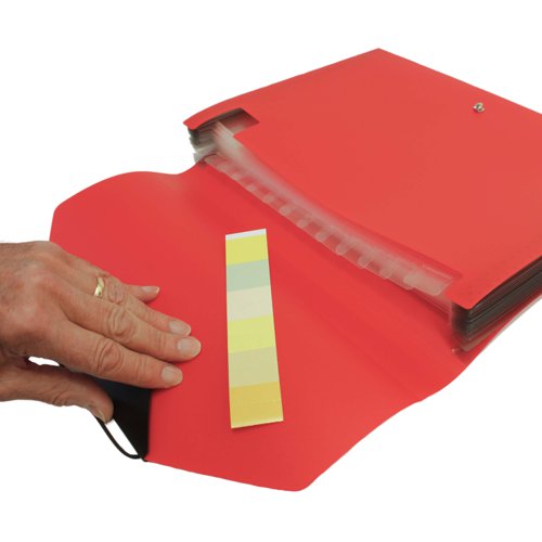 This 13 pocket expanding file offers a practical solution for organising and protecting important documents. Featuring 13 translucent pockets and robust construction, it is suitable for both home and office use. The elastic loop ensures secure closure for added convenience.