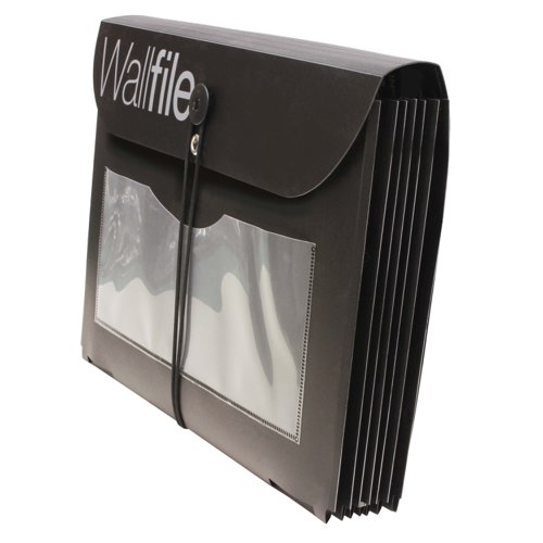 Cathedral Wallfile Portable Hanging Organiser Polypropylene A4 7 Pocket Black - EXPWALBK