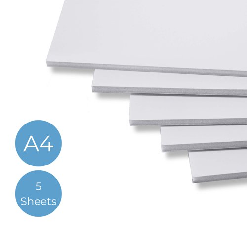 ValueX Foamboard 5mm A4 White (Pack 5) - FBWHTA45 Mounting Boards 14669CA