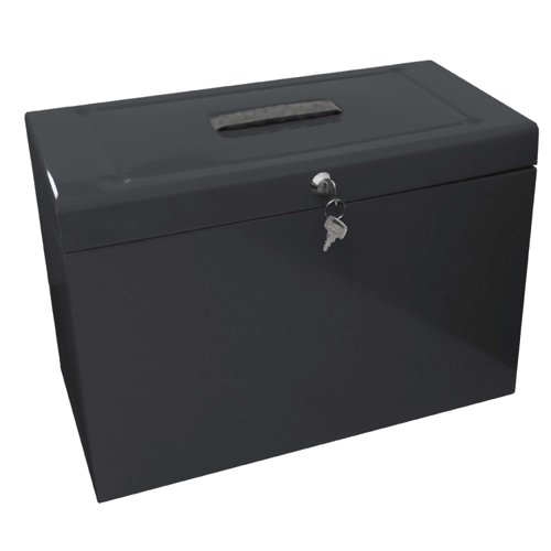 ValueX Cathedral Metal Suspension File Box Foolscap Black - HOBK