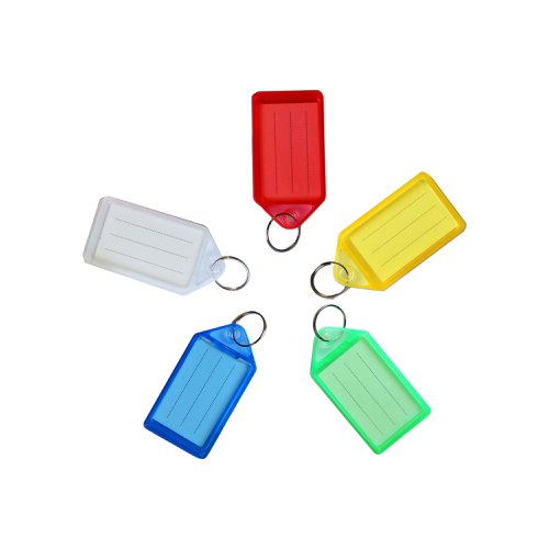 ValueX Sliding Key Tags Plastic Large Assorted Colours (Pack 50) - KTLL50