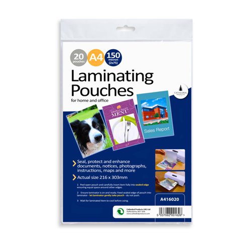 ValueX Laminating Pouch A4 2x75 Micron Gloss (Pack 20) - LPA416020