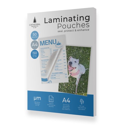 Cathedral Laminating Pouch A4 2x75 Micron Gloss (Pack 50) - LPA416050